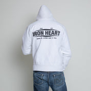 14oz Ultra Heavyweight Loopwheel Cotton Zippered Hoodie - White