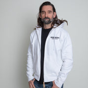 14oz Ultra Heavyweight Loopwheel Cotton Zippered Hoodie - White