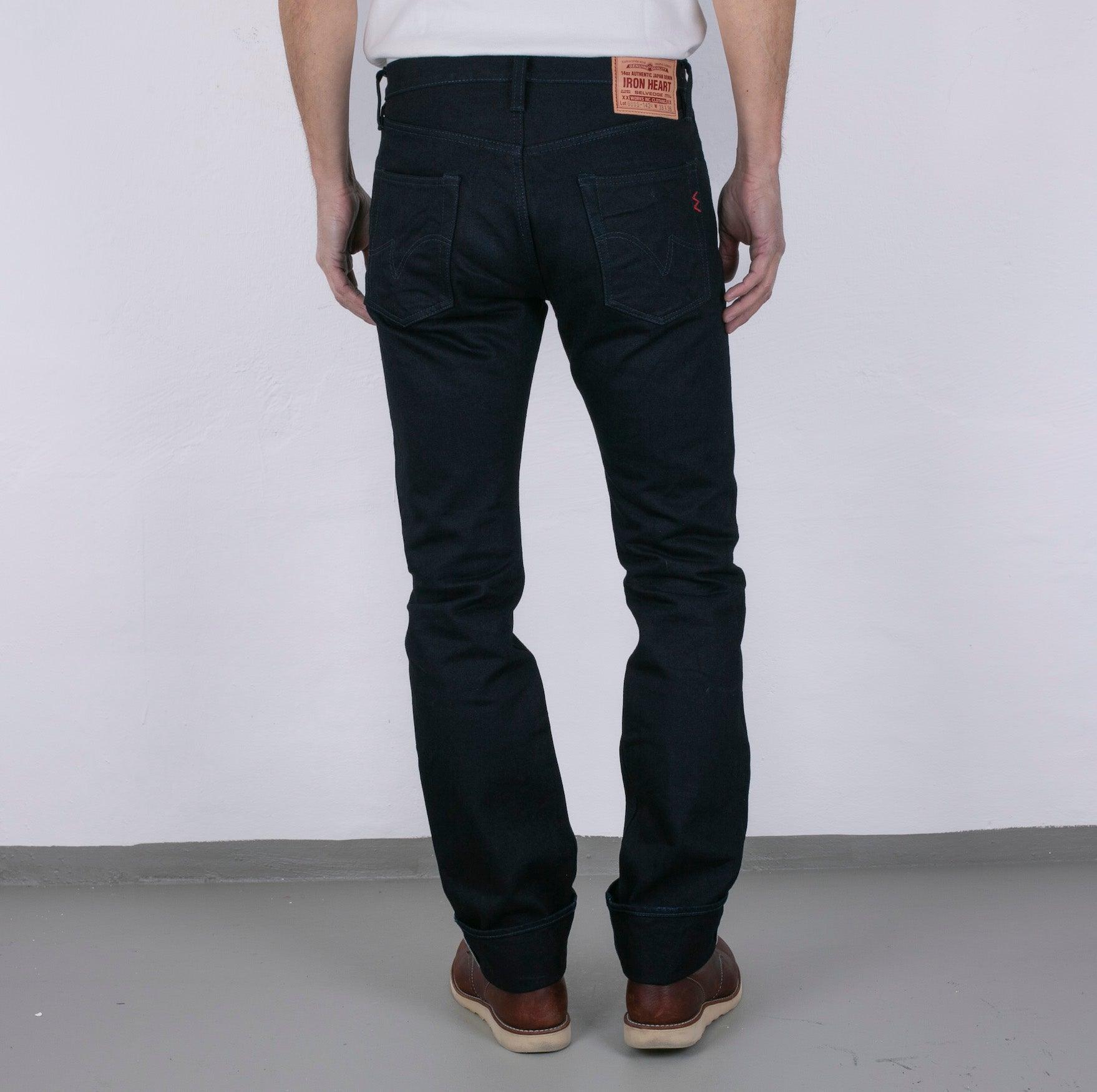 IH-666S-14ii - 14oz Selvedge Denim Slim Straight Cut Jeans - Indigo/Indigo