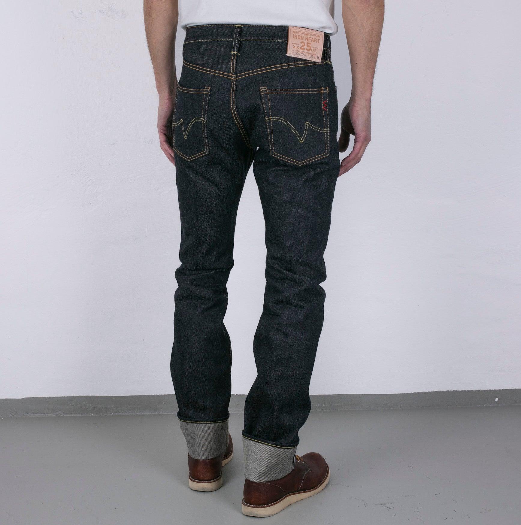 IH-555-XHS - 25oz Selvedge Denim Slim Straight Cut Jeans in Indigo