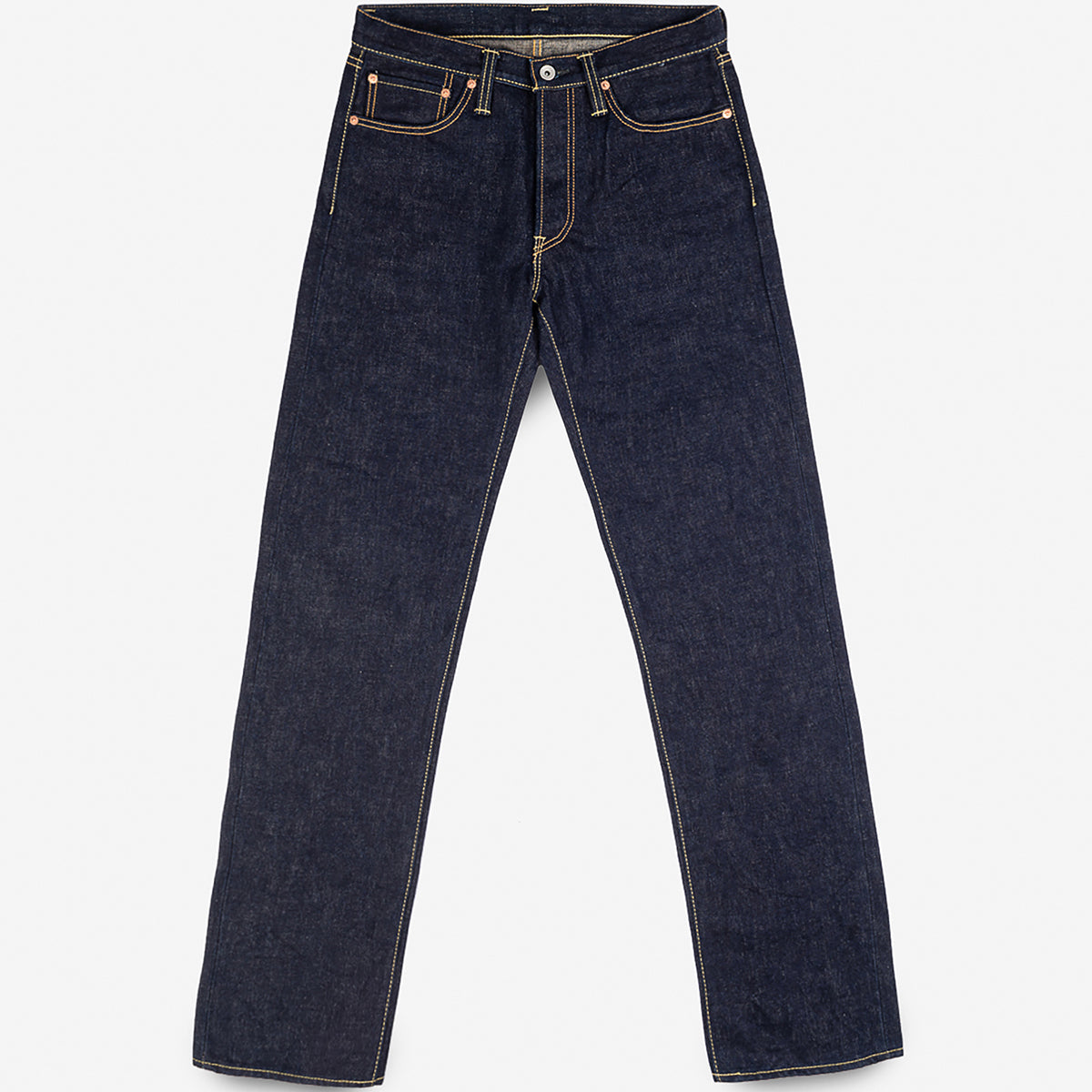IH-684S-18 - 18oz Vintage Selvedge Denim Relaxed Straight Cut Jeans - Indigo