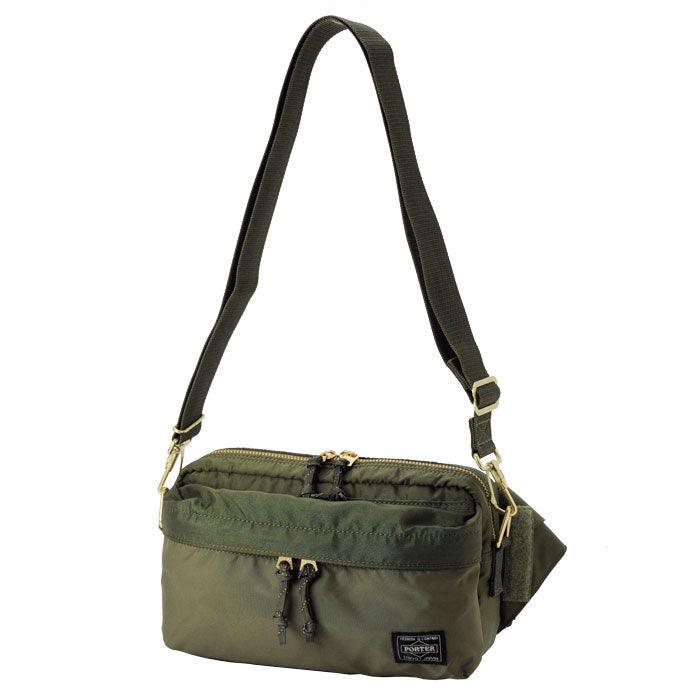 Image showing the Porter-Yoshida & Co - FORCE 2WAY WAIST BAG - Olive Drab which is a Bags described by the following info Accessories, Bags, Porter-Yoshida & Co. and sold on the IRON HEART GERMANY online store