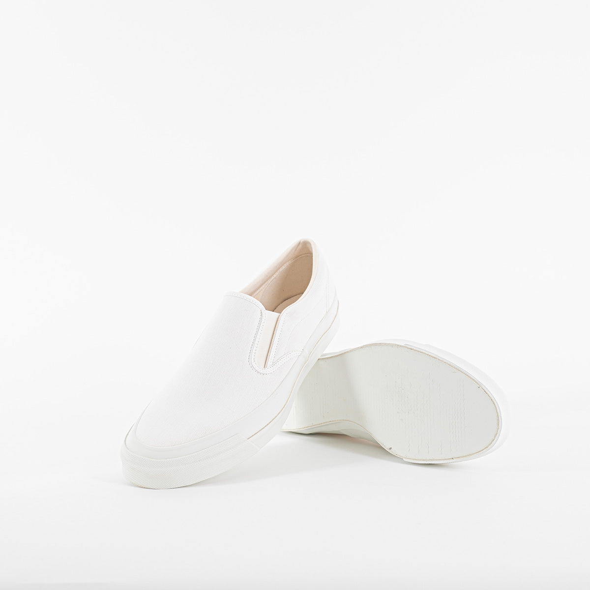 AS-040-WHT ASAHI COTTON SLIP ON SHOES White/ White