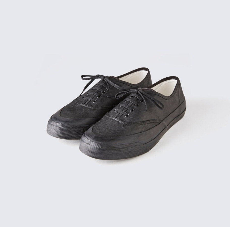 Peanuts & Co x ACVM WAXED COTTON P-DECK SHOES - Black