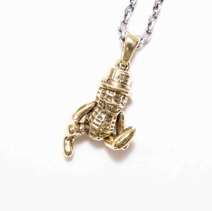 PE-TEDDY-PE-CHAIN-BR-SI - Peanuts & Co TEDDY PEANUTS Necklace - Brass/Silver