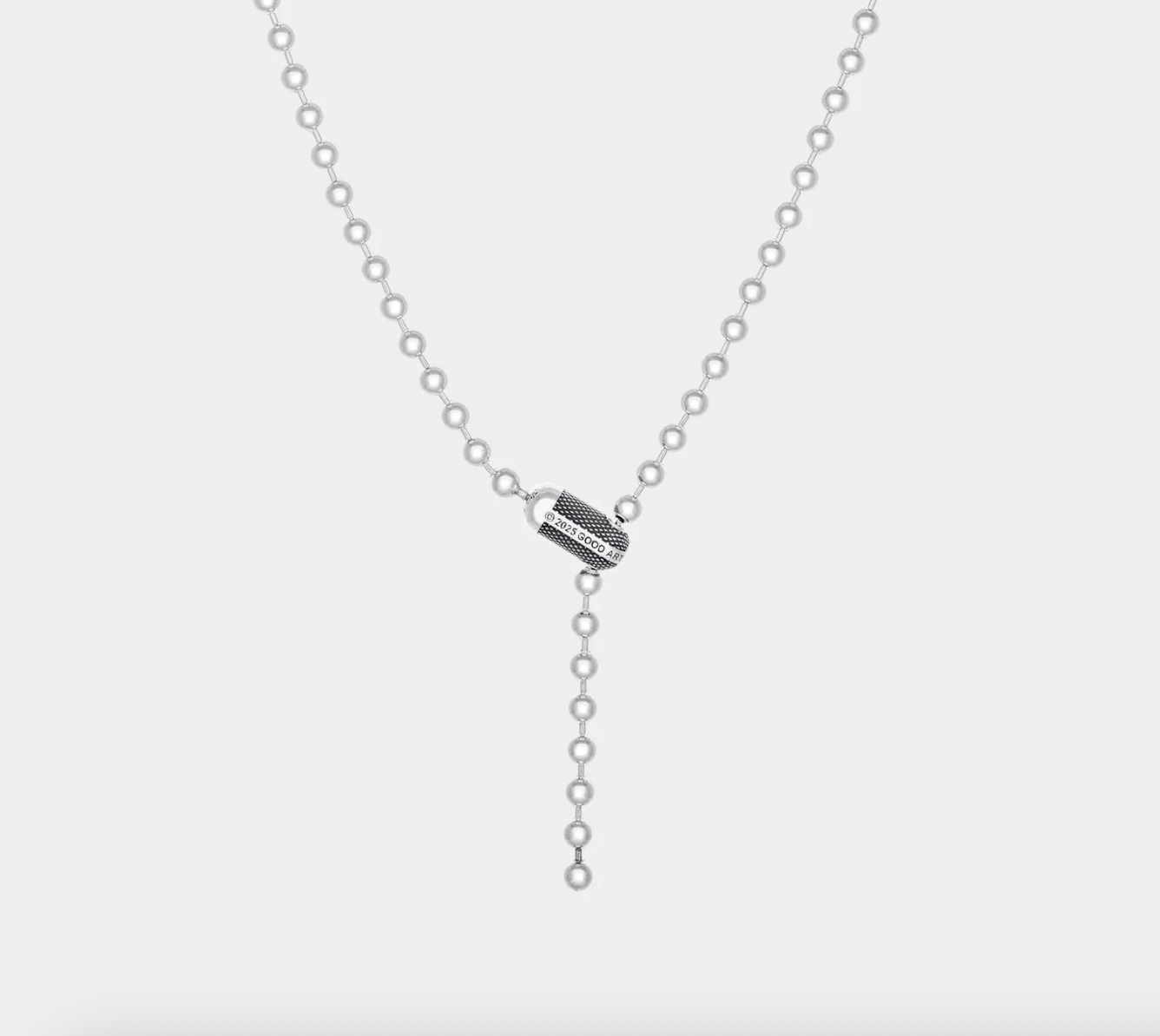 GA-POPLOCK-A-NECKL-2A-GB - GOOD ART HLYWD Poplock A Necklace 2A Goosebumps - Sterling Silver