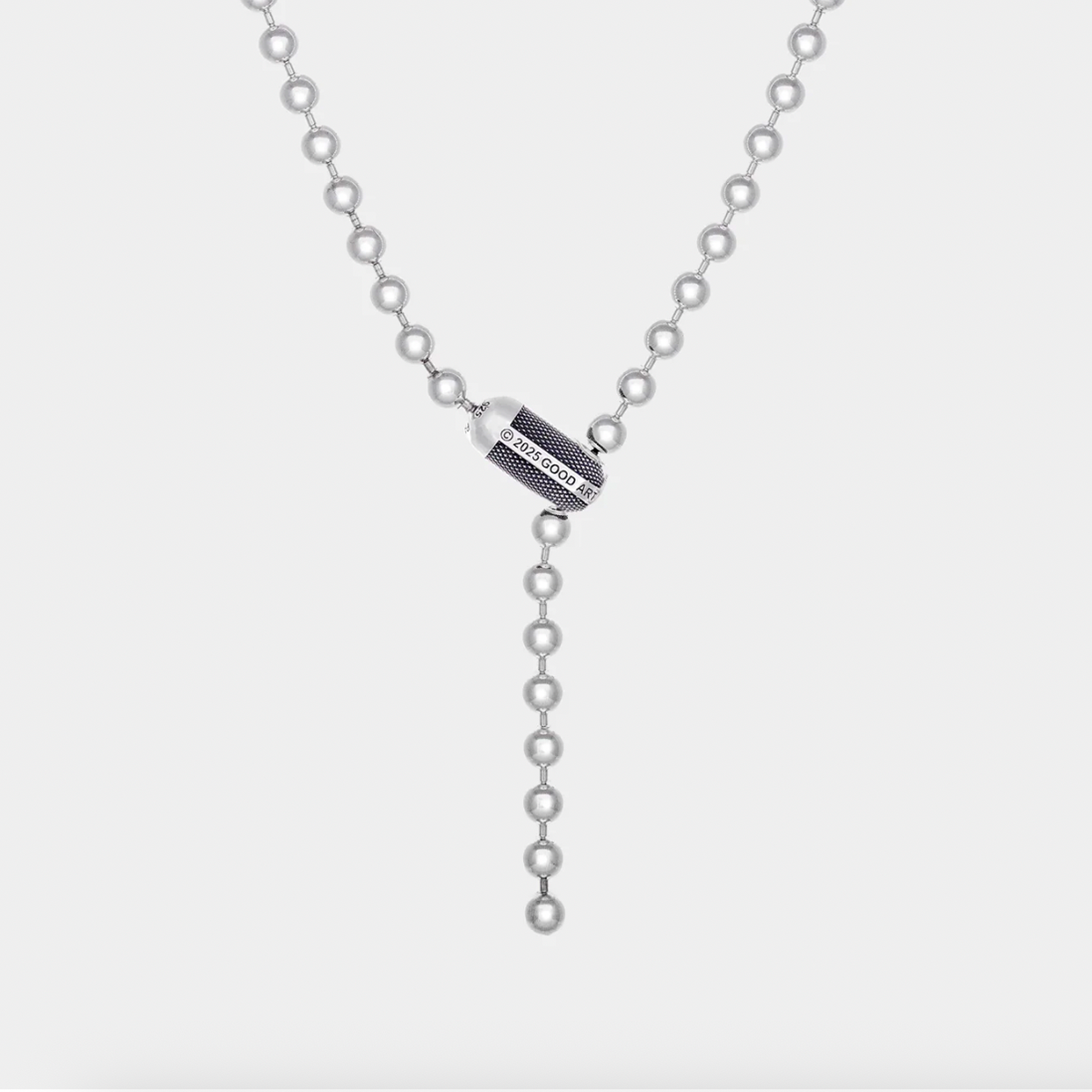 GA-POPLOCK-B-NECKL-2A-GB - GOOD ART HLYWD Poplock B Necklace 2A Goosebumps - Sterling Silver
