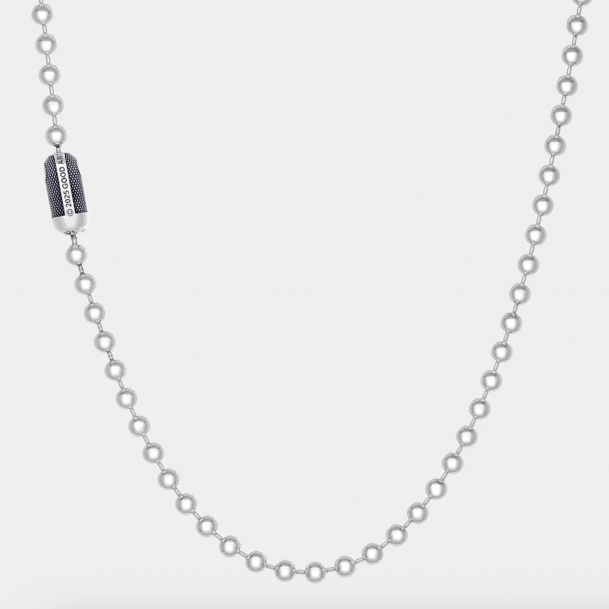 GA-POPLOCK-B-NECKL-2A-GB - GOOD ART HLYWD Poplock B Necklace 2A Goosebumps - Sterling Silver