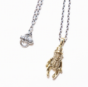 PE-TEDDY-PE-CHAIN-BR-SI - Peanuts & Co TEDDY PEANUTS Necklace - Brass/Silver