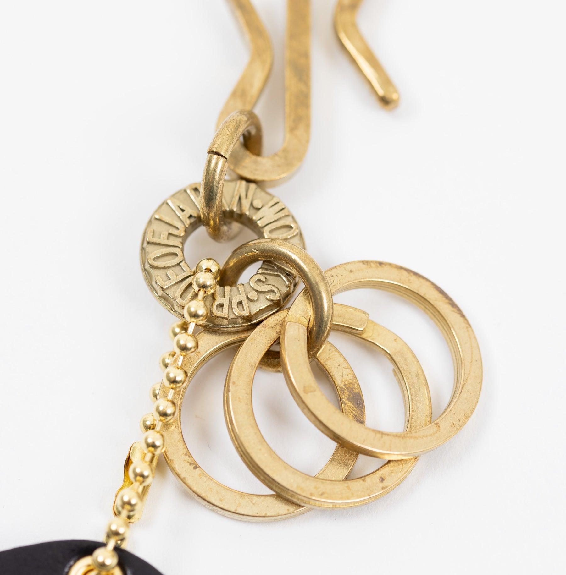 BRASS-W10 - Key Hook with Rings - Brass