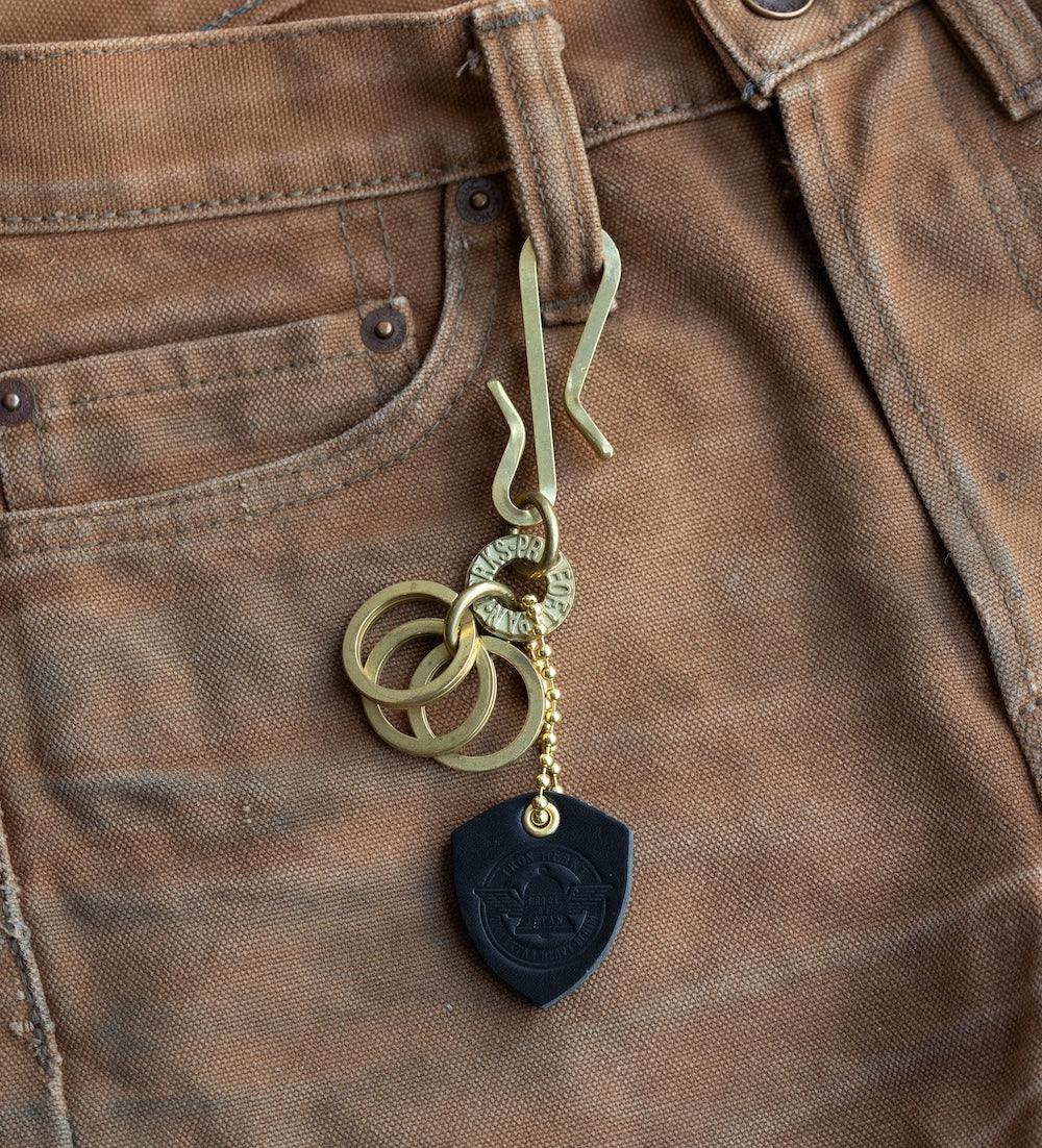 BRASS-W10 - Key Hook with Rings - Brass