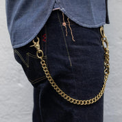 BRASS-W15 - Wallet Chain with Large Clip - Brass