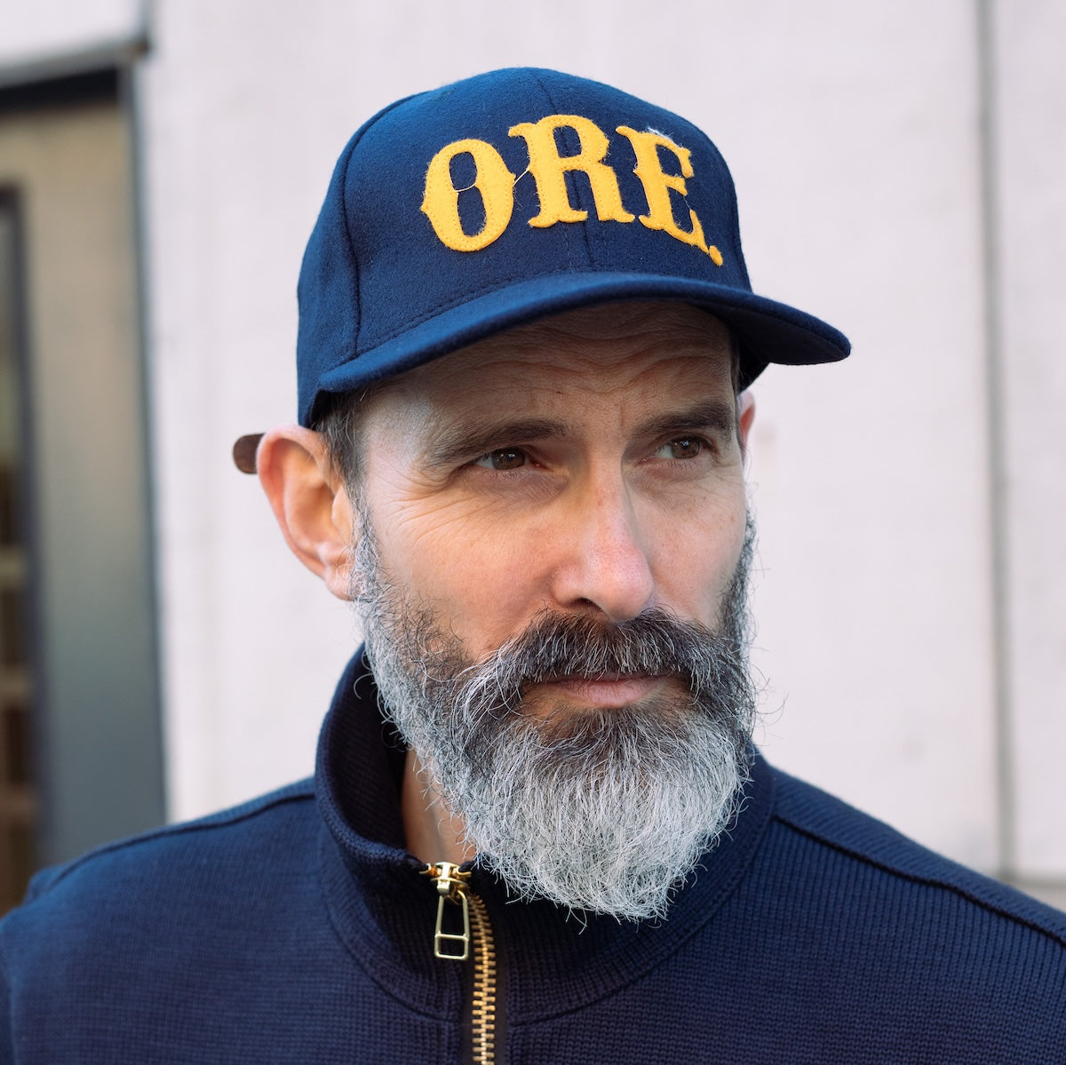 DE-BC01-NAV/GOL - Dehen 1920 ORE Wool Baseball Cap - Dark Navy/Gold
