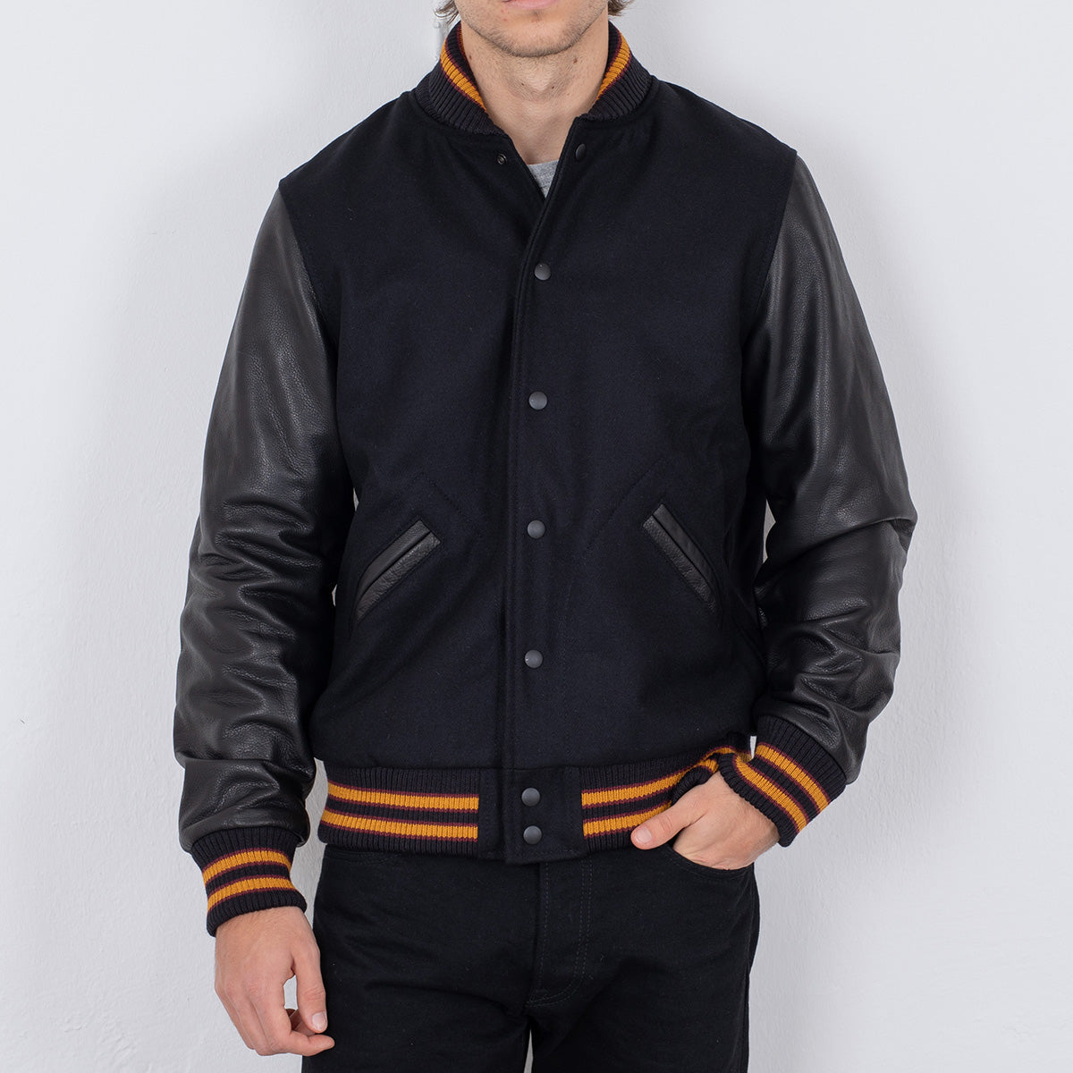 DE-JA002-BLK - Dehen 1920 x IH Germany Custom Varsity Jacket