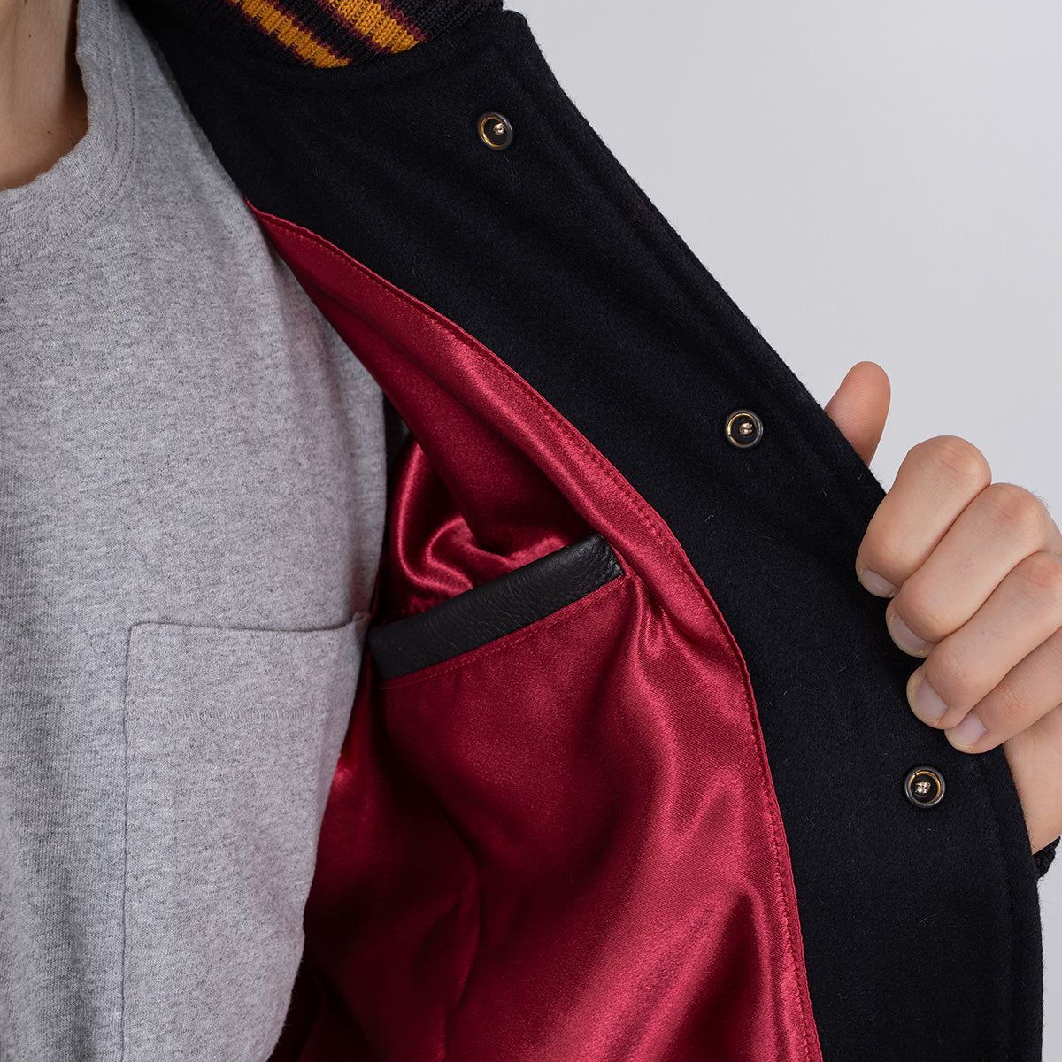 DE-JA002-BLK - Dehen 1920 x IH Germany Custom Varsity Jacket  - Black