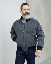 DE-JJA084WC-SLA - DEHEN 1920 Pilot Jacket Dry Wax Cotton - Slate