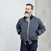 DE-JJA084WC-SLA - DEHEN 1920 Pilot Jacket Dry Wax Cotton - Slate