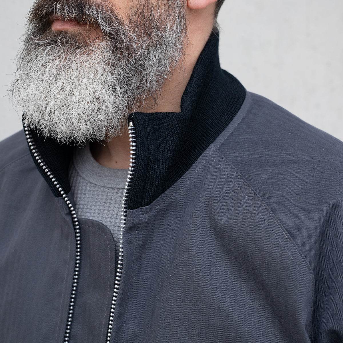 DE-JJA084WC-SLA - DEHEN 1920 Pilot Jacket Dry Wax Cotton - Slate