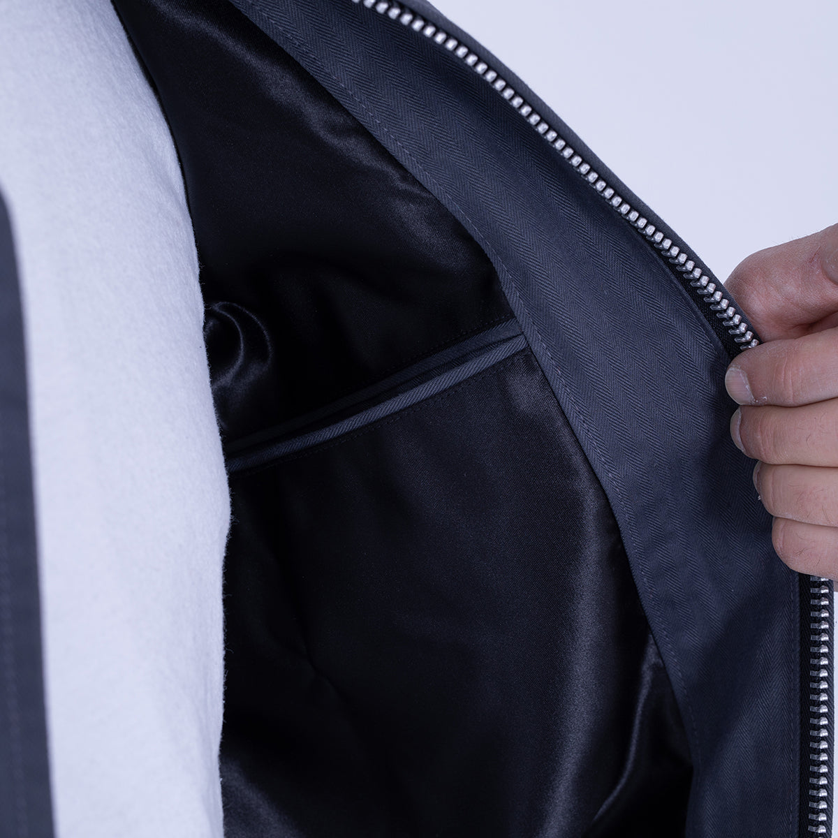 DE-JJA084WC-SLA - DEHEN 1920 Pilot Jacket Dry Wax Cotton - Slate