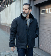DE-N1-US-BLK - Dehen 1920 Waxed Canvas N-1 Deck Jacket - Black