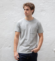 DE-TS01P-HEA - Dehen 1920 Heavy Duty Pocket T-Shirt - Heather Grey