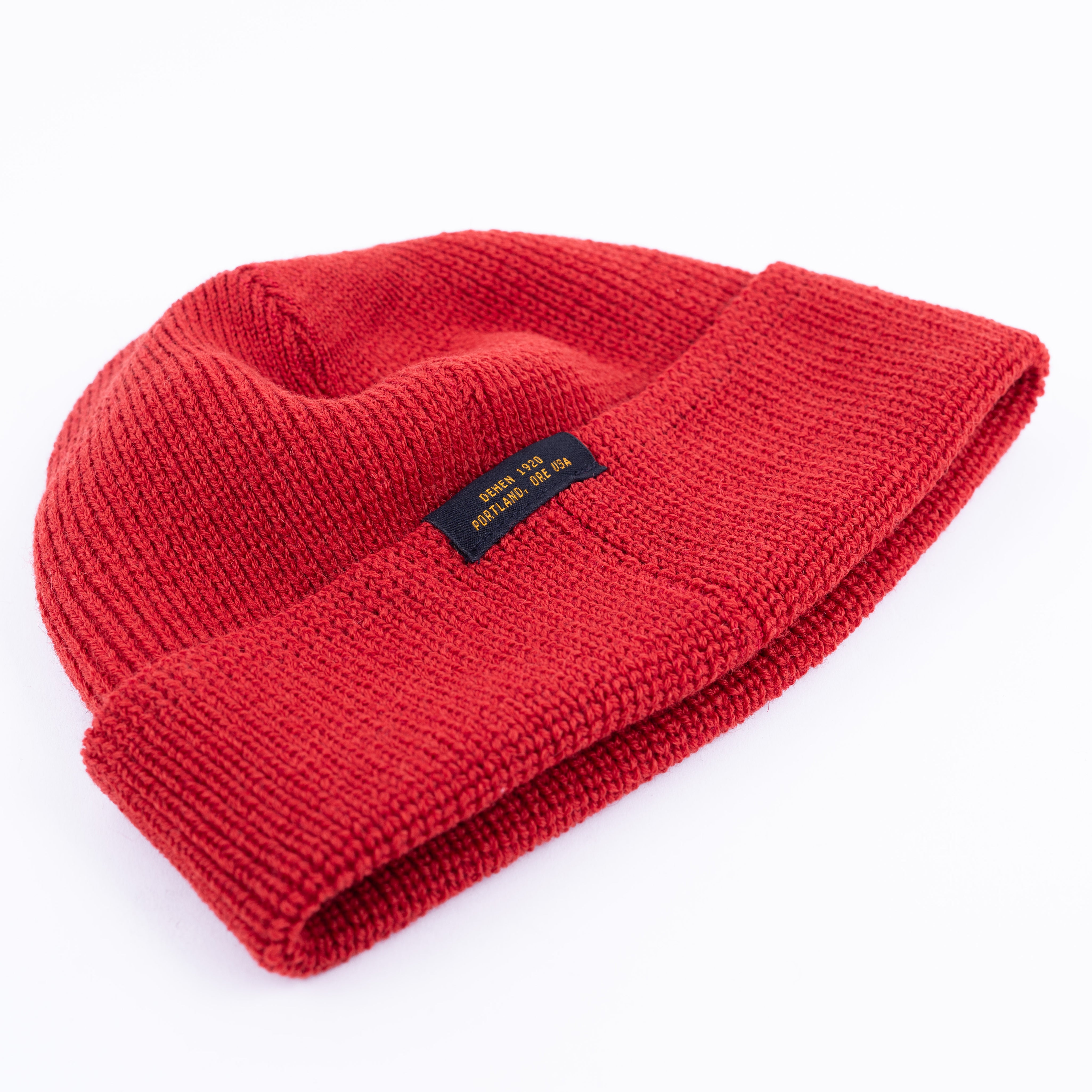 DE-WKC001-FRD - Dehen 1920 Wool Knit Watch Cap - Forster Red