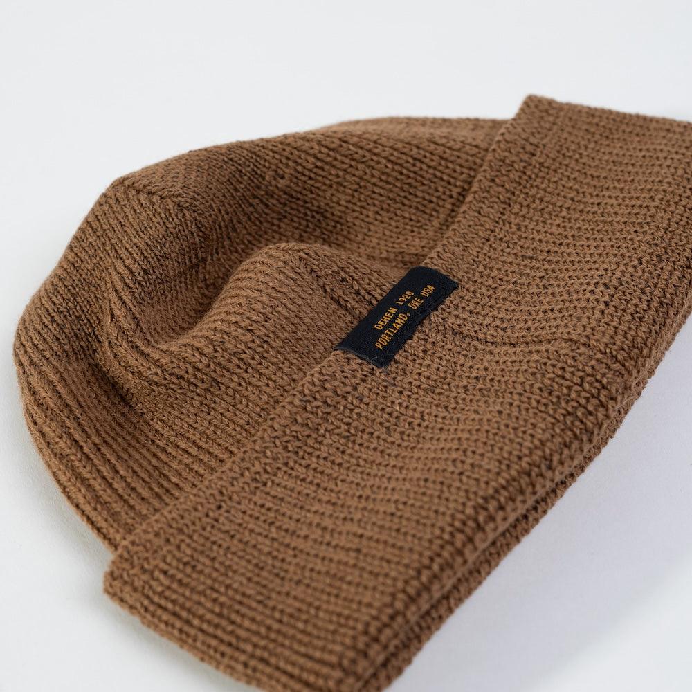 DE-WKC001-TAN - Dehen 1920 Wool Knit Watch Cap - Dark Tan