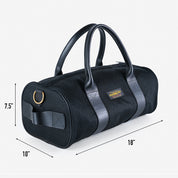IHE-24-BLK - 21oz Denim and Buttero Leather Holdall - Superblack
