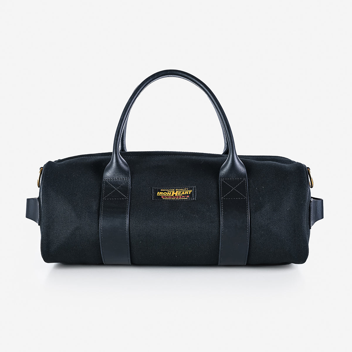 IHE-24-BLK - 21oz Denim and Buttero Leather Holdall - Superblack