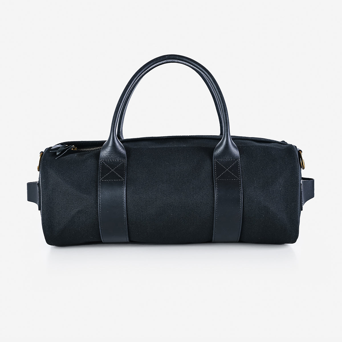 IHE-24-BLK - 21oz Denim and Buttero Leather Holdall - Superblack