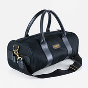 IHE-24-BLK - 21oz Denim and Buttero Leather Holdall - Superblack