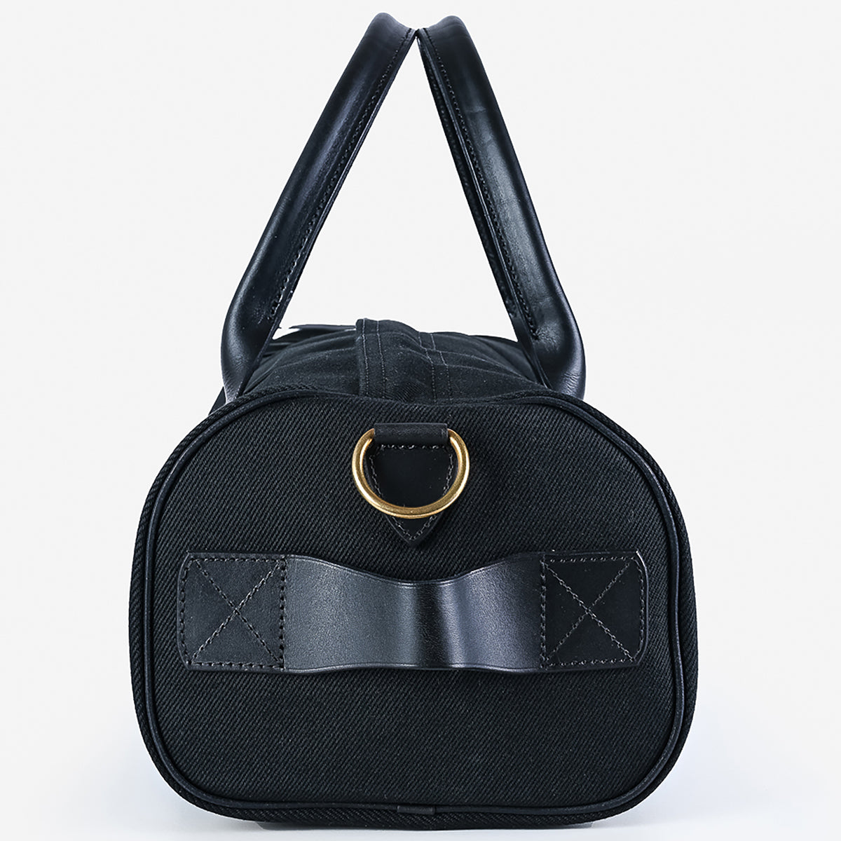 IHE-24-BLK - 21oz Denim and Buttero Leather Holdall - Superblack