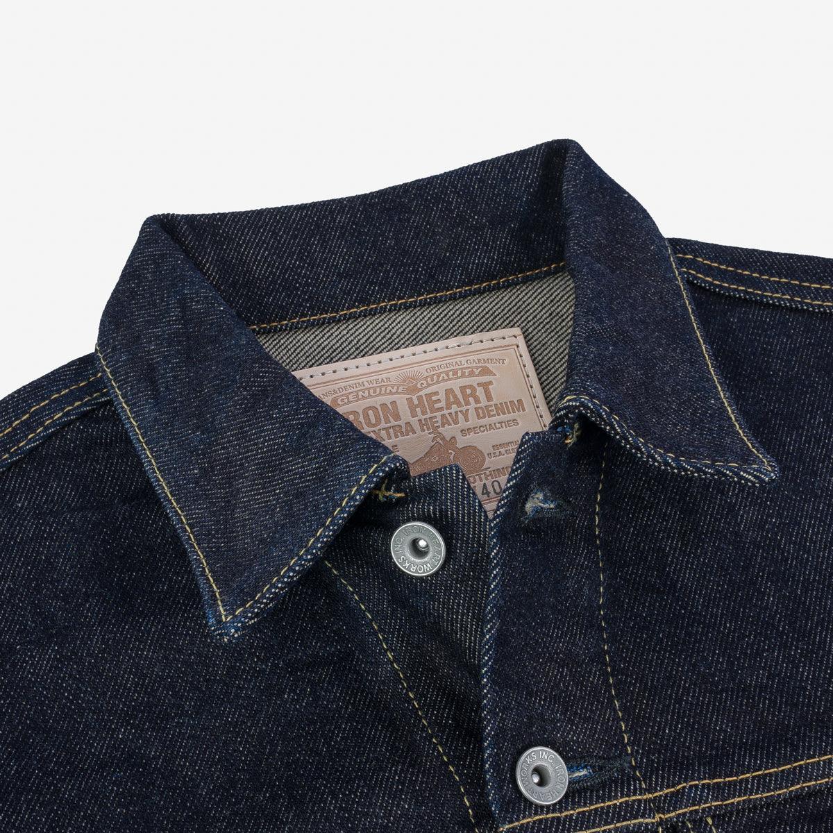 Image showing the IH-526J - 21oz Selvedge Denim Type III - Indigo which is a Jackets described by the following info Iron Heart, Jackets, Released, Tops and sold on the IRON HEART GERMANY online store