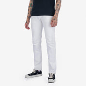 13.5oz Cotton Twill Slim Tapered Cut Jeans - White