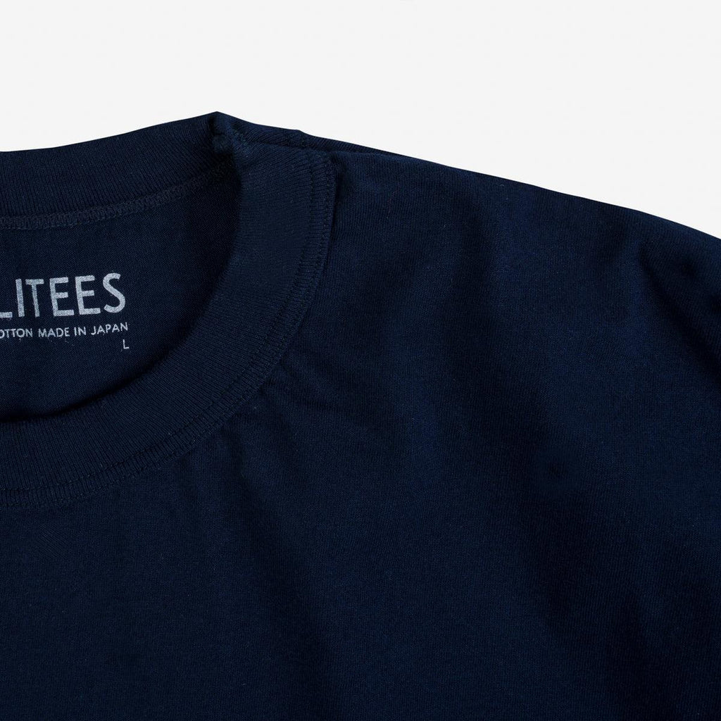 Image showing the UTIL-NAV - UTILITEES - 5.5oz Loopwheel Crew Neck T-Shirt - Navy which is a T-Shirts described by the following info Released, T-Shirts, Tops, Utilitees and sold on the IRON HEART GERMANY online store