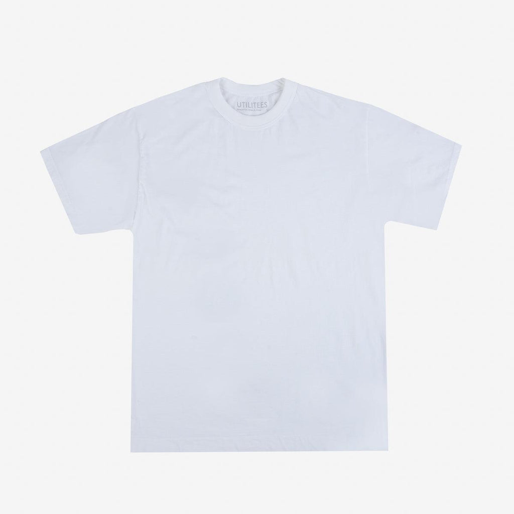 Image showing the UTIL-WHT - UTILITEES - 5.5oz Loopwheel Crew Neck T-Shirt - WHITE which is a T-Shirts described by the following info Released, T-Shirts, Tops, Utilitees and sold on the IRON HEART GERMANY online store