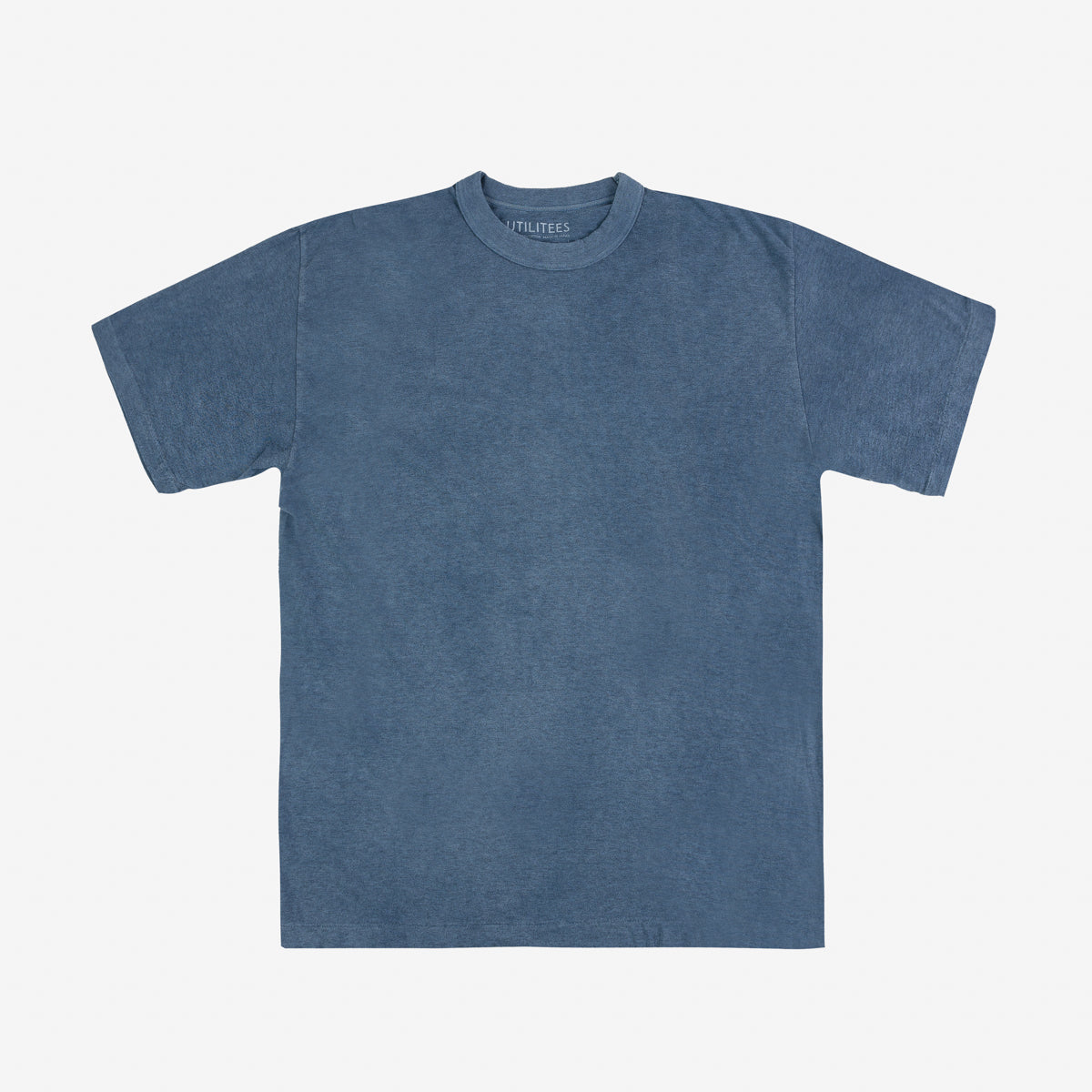 UTIL-NIN - UTILITEES - 5.5oz Loopwheel Crew Neck T-Shirt - Natural Indigo / White Body