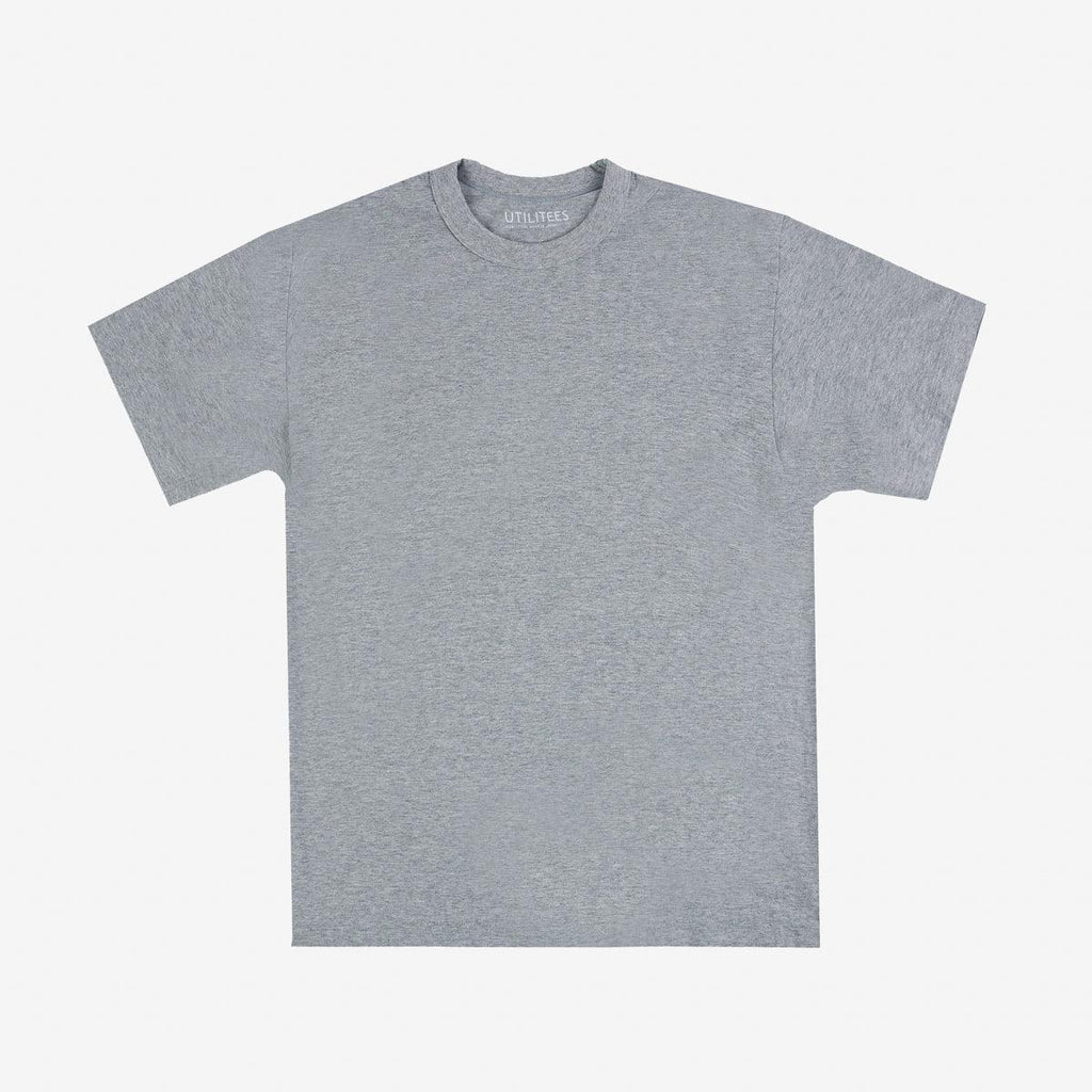 Image showing the UTIL-GRY - UTILITEES - 5.5oz Loopwheel Crew Neck T-Shirt - Grey which is a T-Shirts described by the following info Released, T-Shirts, Tops, Utilitees and sold on the IRON HEART GERMANY online store