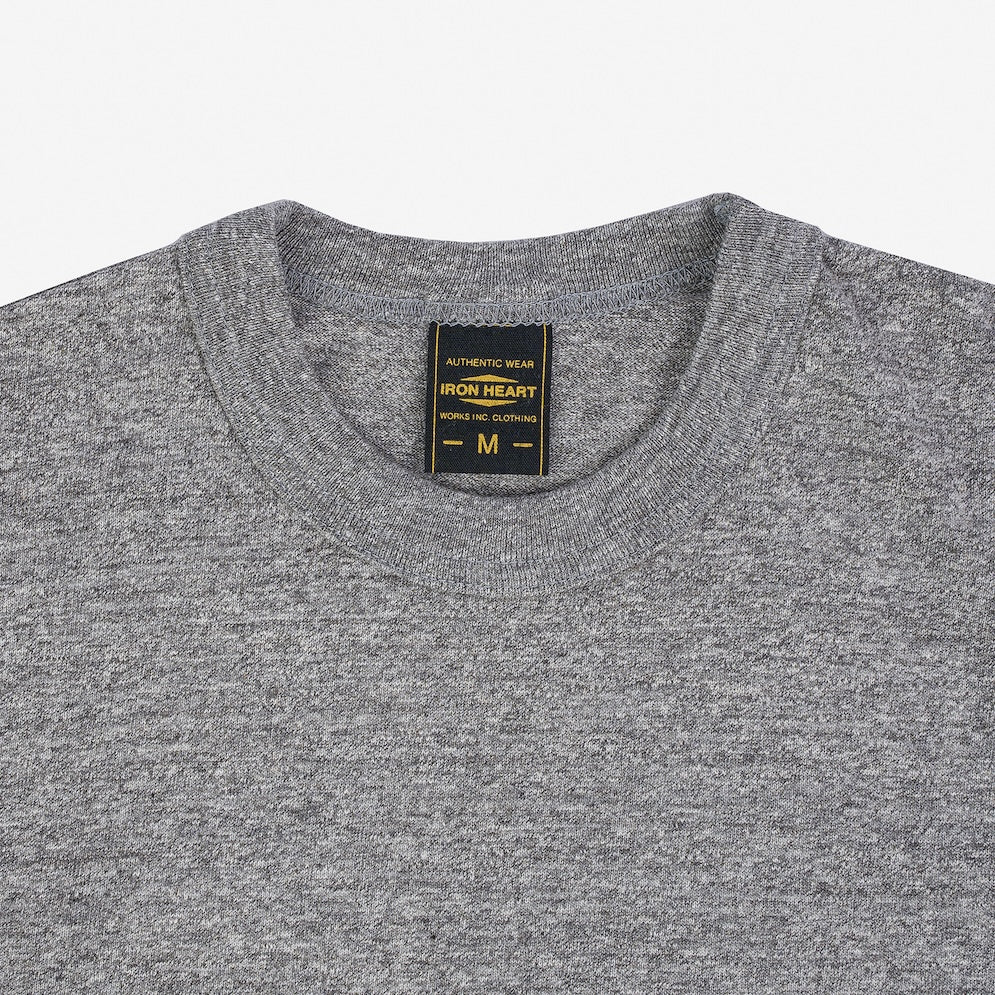 IHT-1610L-LGR - 6.5oz Loopwheel Crew Neck T-Shirt (Long) - Light Grey