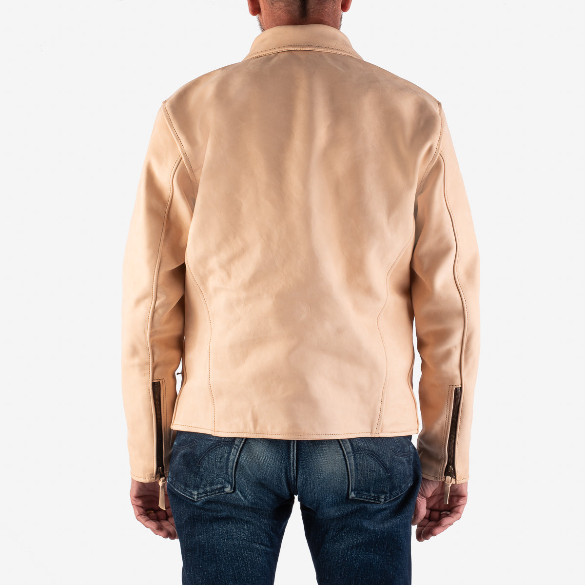 IHSB-BB-NAT - Iron Heart x Simmons Bilt Horsehide Jacket "The Bareback" - Natural