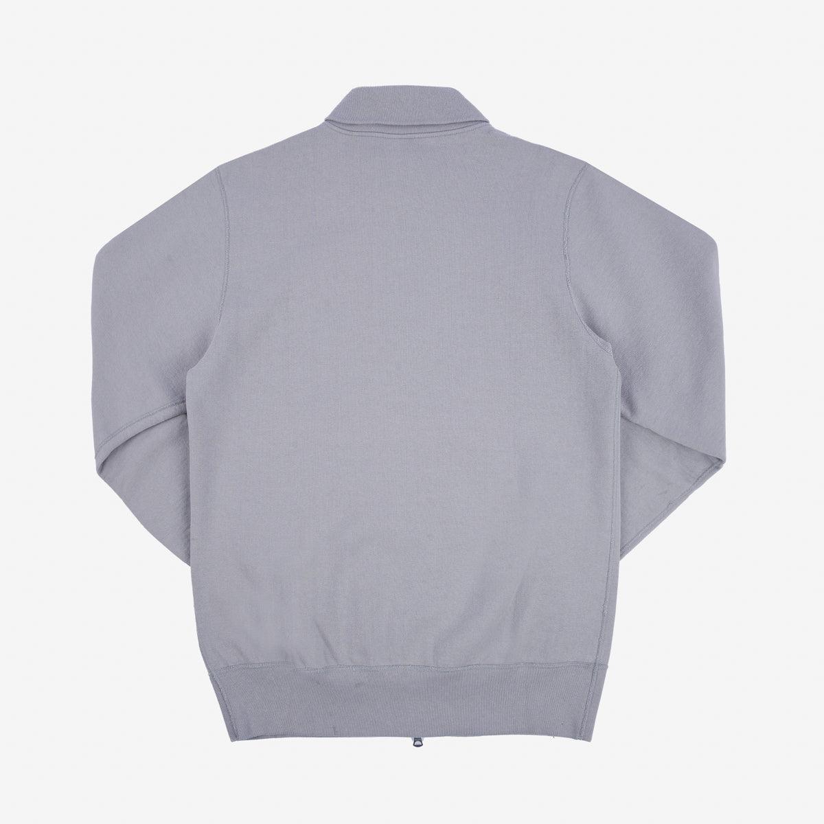 14oz Ultra Heavyweight Loopwheel Cotton Zip Up Sweater - Grey