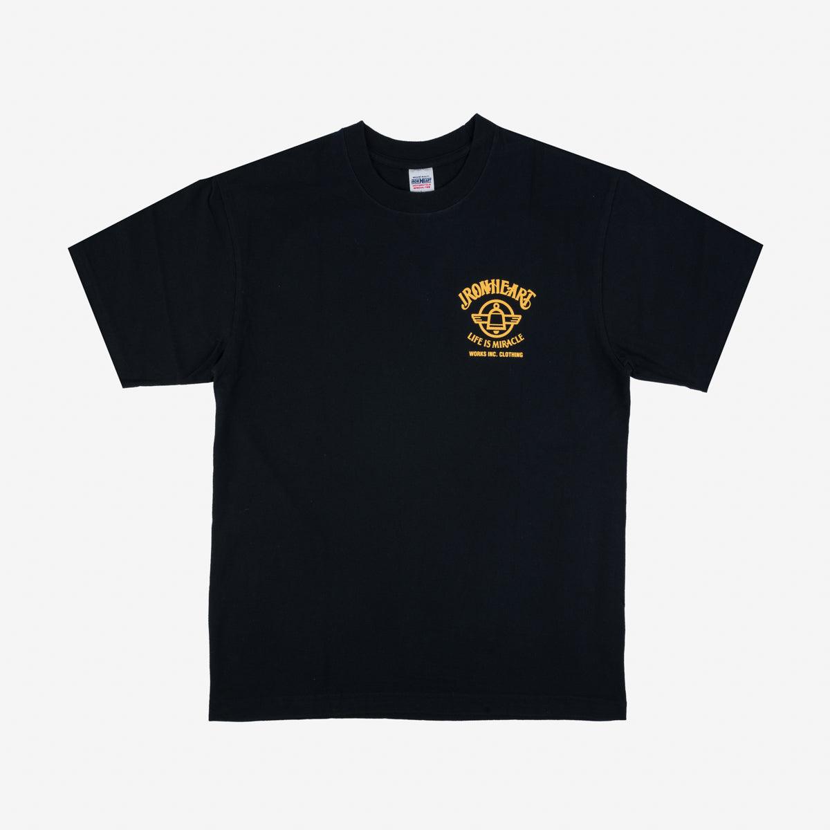IHPT-2306-BLK - 7.5oz Printed Loopwheel Crew Neck T-Shirt - Black