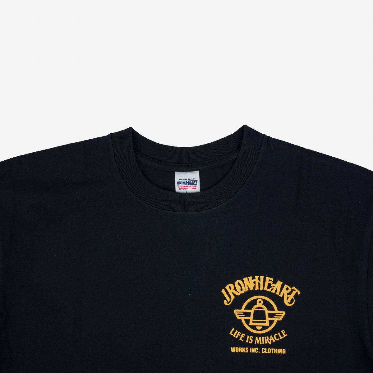 IHPT-2306-BLK - 7.5oz Printed Loopwheel Crew Neck T-Shirt - Black