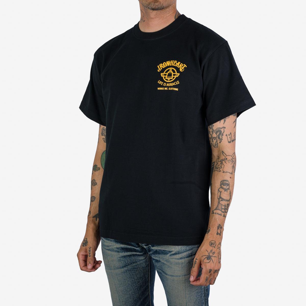 IHPT-2306-BLK - 7.5oz Printed Loopwheel Crew Neck T-Shirt - Black