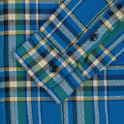 Image showing the IHSH-376-BLU - Ultra Heavy Flannel TartanCheck Work Shirt - Blue which is a Shirts described by the following info Iron Heart, Released, Shirts, Tops and sold on the IRON HEART GERMANY online store