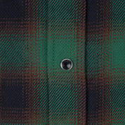 Image showing the IHSH-373-GRN - Ultra Heavy Flannel Ombre Check Western Shirt - Green which is a Shirts described by the following info Iron Heart, Released, Shirts, Tops and sold on the IRON HEART GERMANY online store