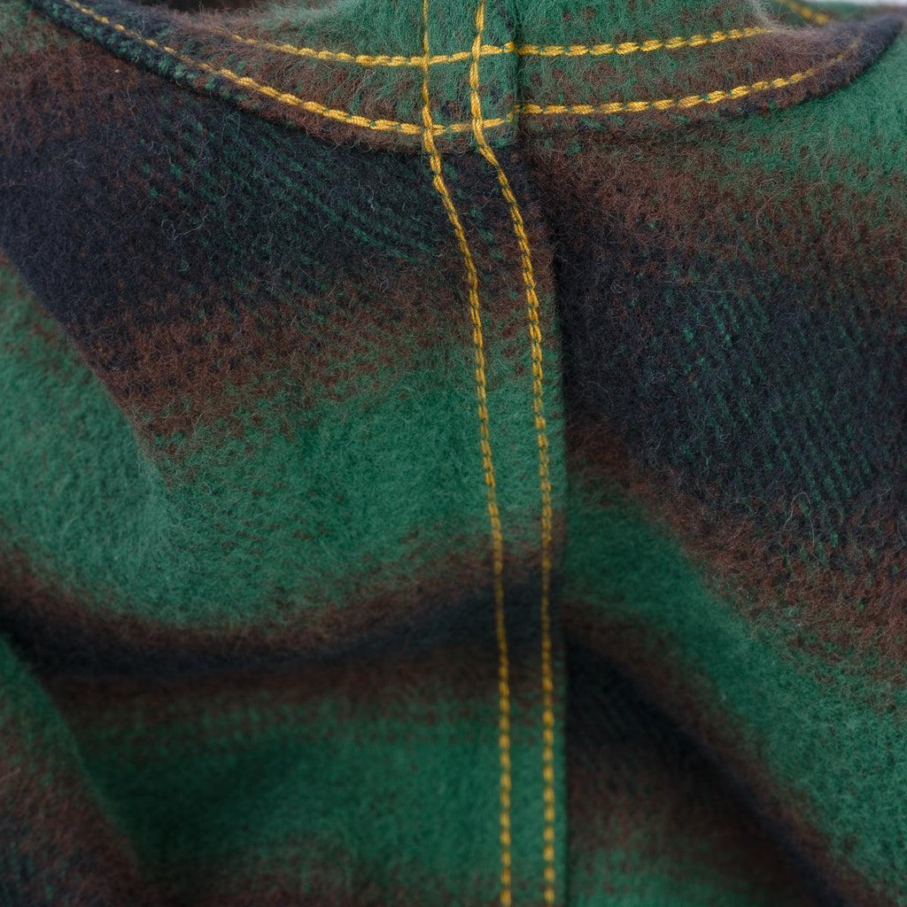 Image showing the IHSH-373-GRN - Ultra Heavy Flannel Ombre Check Western Shirt - Green which is a Shirts described by the following info Iron Heart, Released, Shirts, Tops and sold on the IRON HEART GERMANY online store