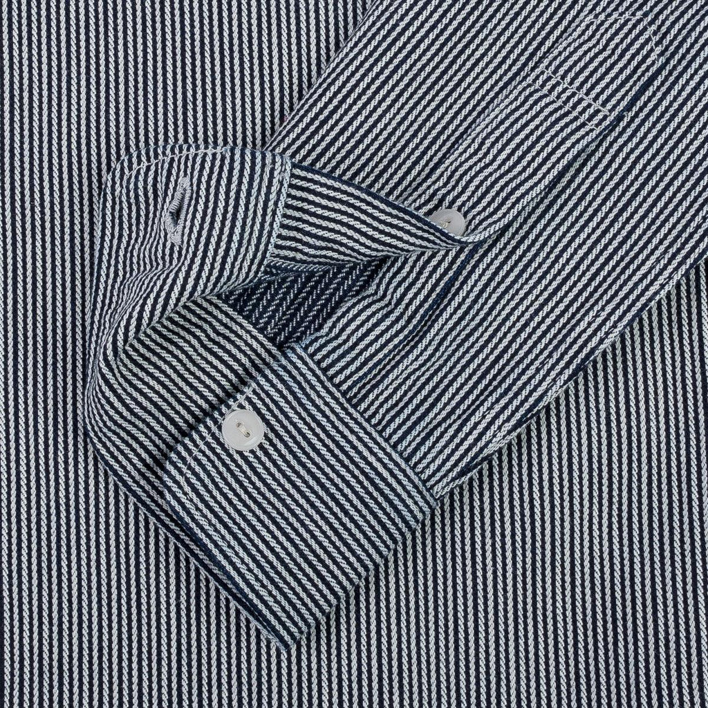 Image showing the IHSH-366-IND - 8oz Herringbone Hickory Stripe Work Shirt - Indigo which is a Shirts described by the following info Iron Heart, Released, Shirts, Tops and sold on the IRON HEART GERMANY online store