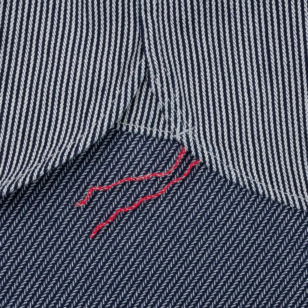 Image showing the IHSH-366-IND - 8oz Herringbone Hickory Stripe Work Shirt - Indigo which is a Shirts described by the following info Iron Heart, Released, Shirts, Tops and sold on the IRON HEART GERMANY online store