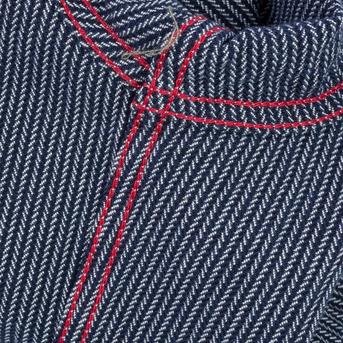 Image showing the IHSH-366-IND - 8oz Herringbone Hickory Stripe Work Shirt - Indigo which is a Shirts described by the following info Iron Heart, Released, Shirts, Tops and sold on the IRON HEART GERMANY online store